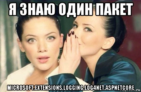 я знаю один пакет microsoft.extensions.logging.log4net.aspnetcore, Мем  Он