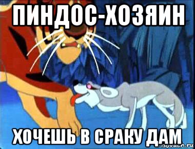пиндос-хозяин хочешь в сраку дам