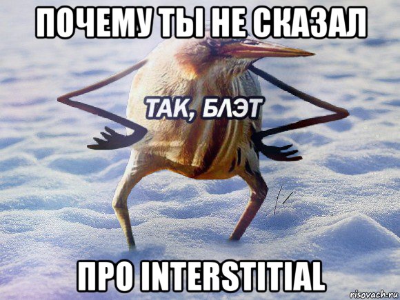 почему ты не сказал про interstitial, Мем  Так блэт птица с руками