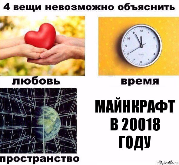 майнкрафт
в 20018 году, Комикс  4 вещи невозможно объяснить