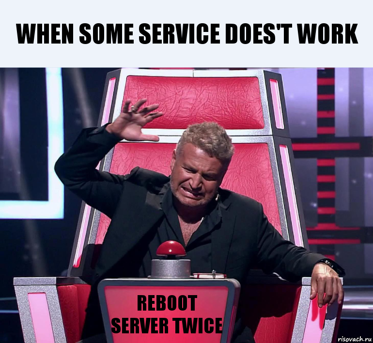 when some service does't work reboot server twice, Комикс  Агутин