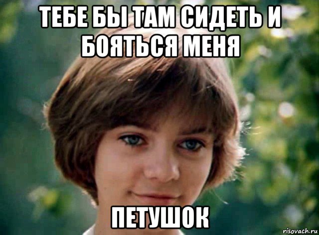 тебе бы там сидеть и бояться меня петушок