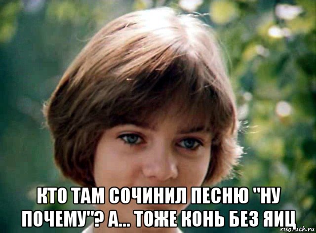  кто там сочинил песню "ну почему"? а... тоже конь без яиц