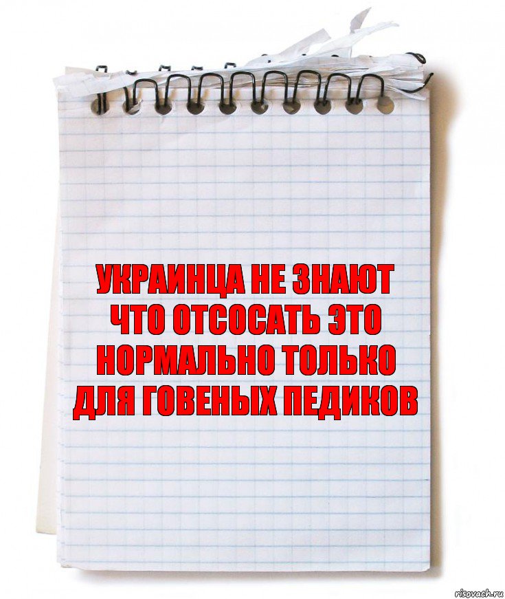 Украинца не знают что отсосать это нормально только для говеных педиков, Комикс   блокнот с пружинкой