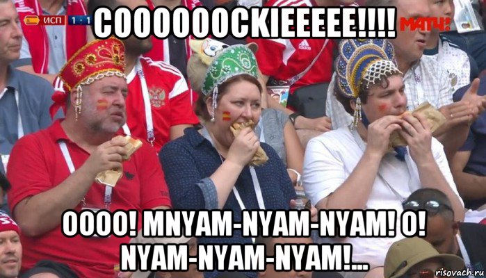 coooooockieeeee!!!! oooo! mnyam-nyam-nyam! o! nyam-nyam-nyam!..., Мем  Болельщики