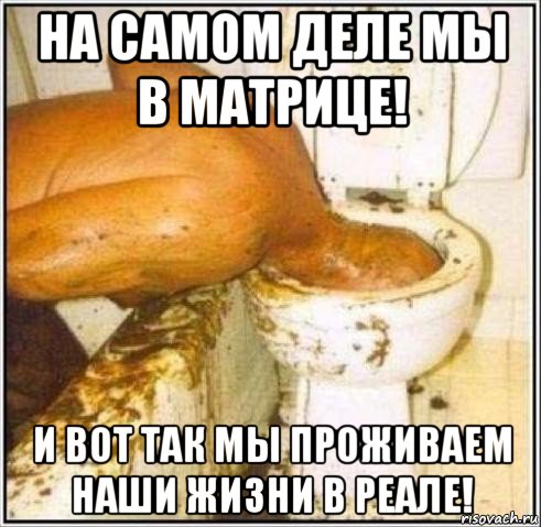 на самом деле мы в матрице! и вот так мы проживаем наши жизни в реале!