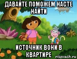 давайте поможем насте найти источник вони в квартире, Мем Даша следопыт