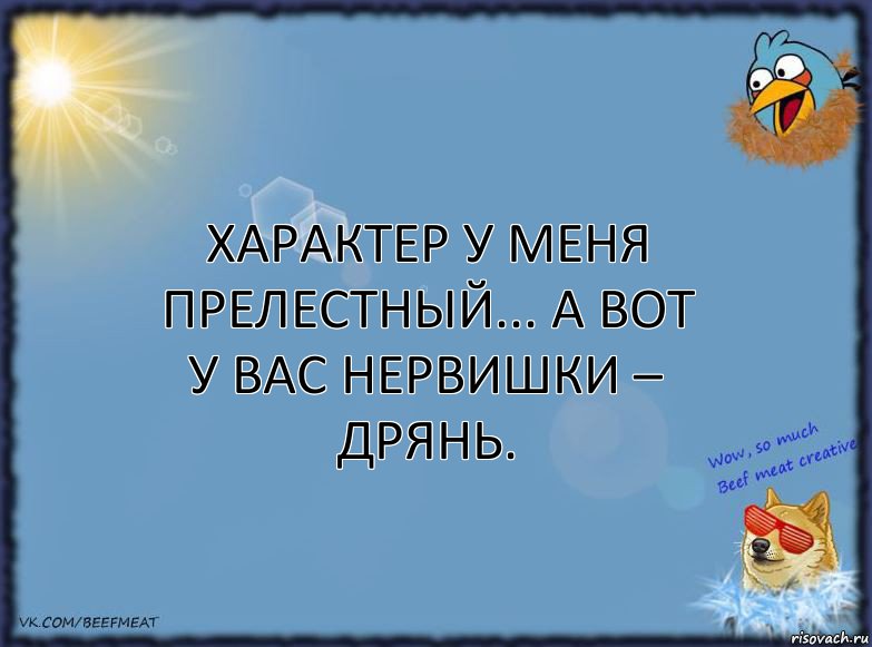 Характер у меня прелестный... А вот у вас нервишки – дрянь.