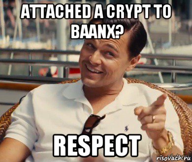 attached a crypt to baanx? respect, Мем Хитрый Гэтсби