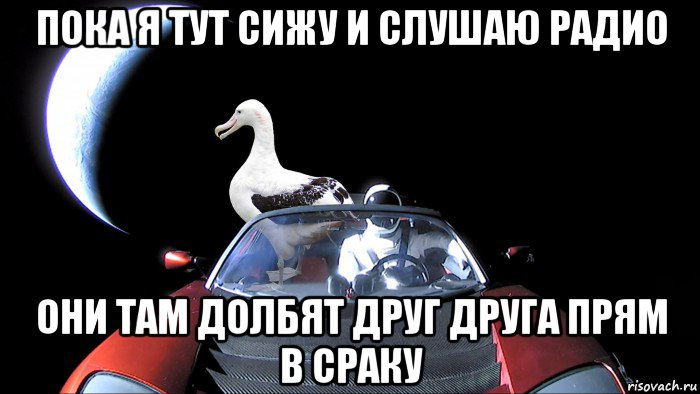 пока я тут сижу и слушаю радио они там долбят друг друга прям в сраку