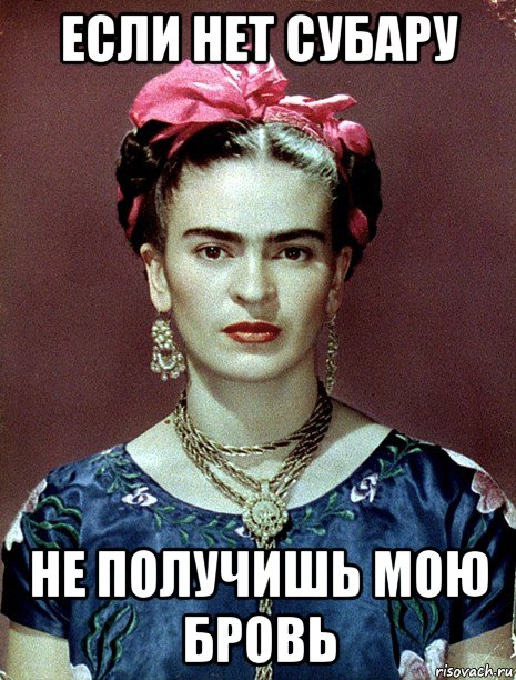 если нет субару не получишь мою бровь, Мем Magdalena Carmen Frieda Kahlo Ca