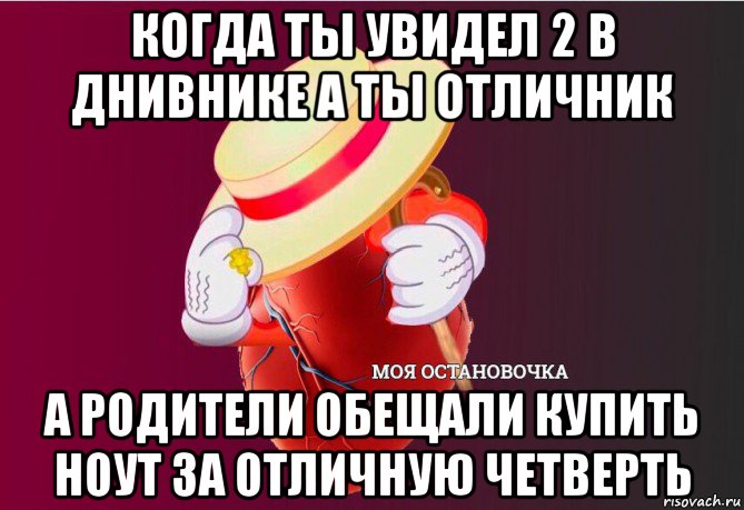 когда ты увидел 2 в днивнике а ты отличник а родители обещали купить ноут за отличную четверть, Мем   Моя остановочка