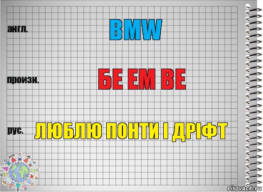 BMW бе ем ве люблю понти і дріфт, Комикс  Перевод с английского