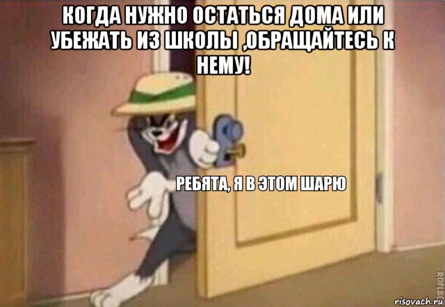 когда нужно остаться дома или убежать из школы ,обращайтесь к нему! , Мем    Ребята я в этом шарю