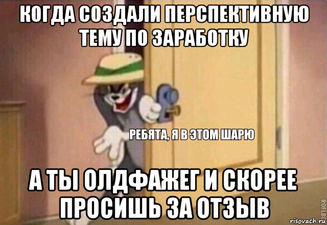 когда создали перспективную тему по заработку а ты олдфажег и скорее просишь за отзыв, Мем    Ребята я в этом шарю