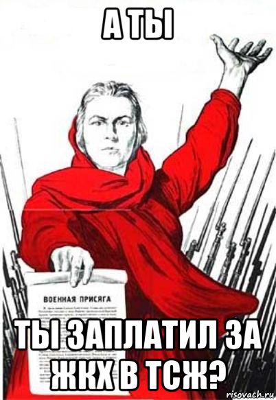 а ты ты заплатил за жкх в тсж?, Мем Родина Мать