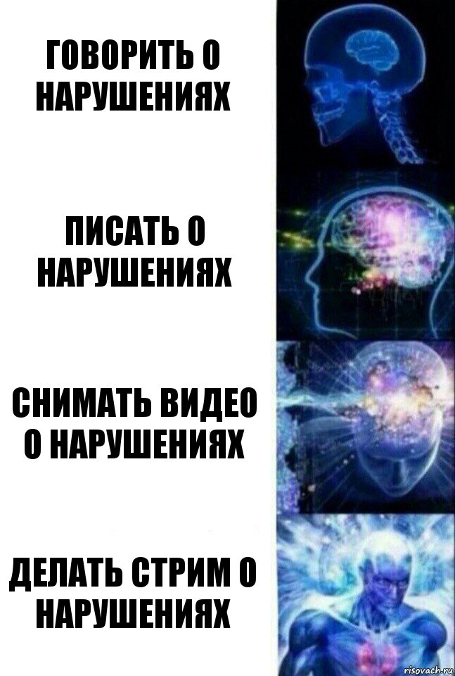 говорить о нарушениях писать о нарушениях снимать видео о нарушениях делать стрим о нарушениях, Комикс  Сверхразум