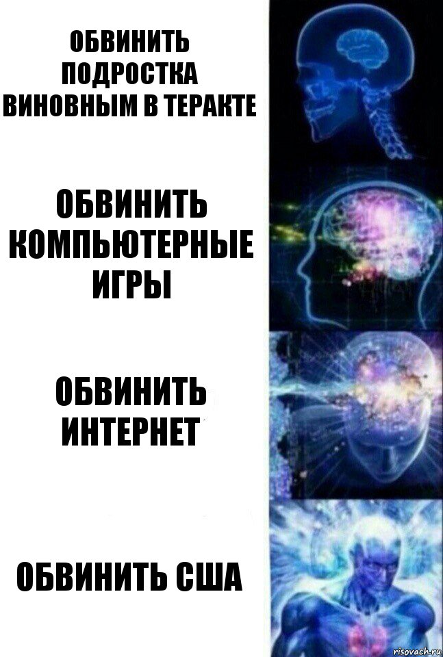 Обвинить подростка виновным в теракте Обвинить компьютерные игры Обвинить интернет Обвинить США, Комикс  Сверхразум