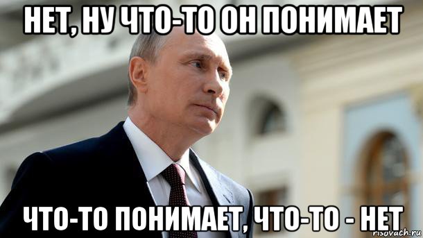 нет, ну что-то он понимает что-то понимает, что-то - нет