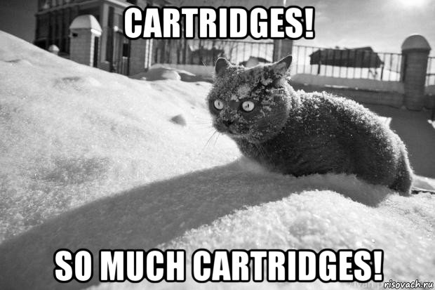 cartridges! so much cartridges!