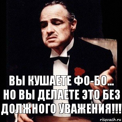 Вы кушаете фо-бо...
Но вы делаете это без должного уважения!!!, Комикс Дон Вито Корлеоне 1