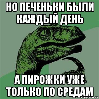 но печеньки были каждый день а пирожки уже только по средам, Мем Филосораптор