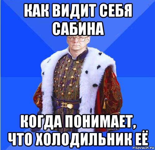 как видит себя сабина когда понимает, что холодильник её, Мем Камкин