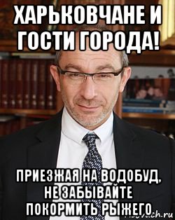 харьковчане и гости города! приезжая на водобуд, не забывайте покормить рыжего
