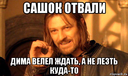 сашок отвали дима велел ждать, а не лезть куда-то, Мем Нельзя просто так взять и (Боромир мем)
