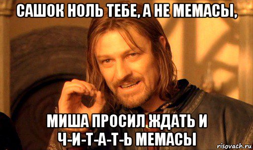 сашок ноль тебе, а не мемасы, миша просил ждать и ч-и-т-а-т-ь мемасы, Мем Нельзя просто так взять и (Боромир мем)