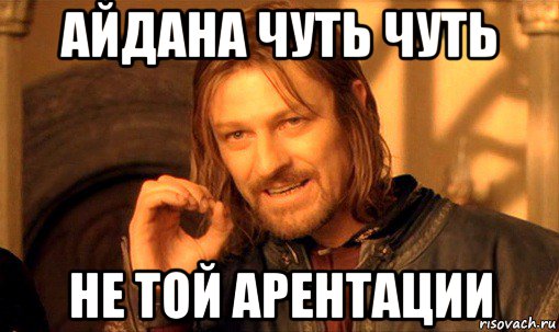 айдана чуть чуть не той арентации, Мем Нельзя просто так взять и (Боромир мем)