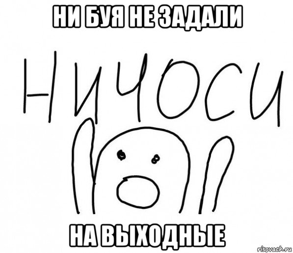 ни буя не задали на выходные, Мем  Ничоси