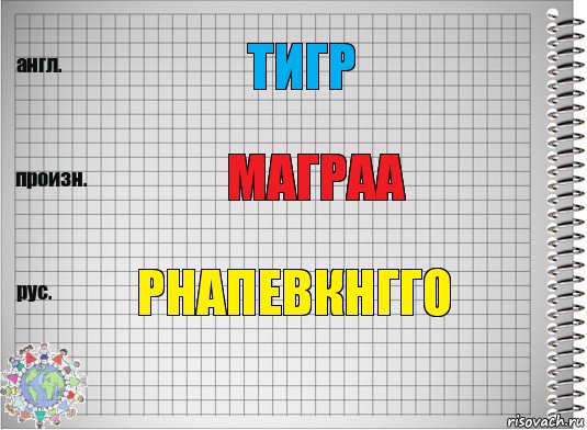 тигр маграа рнапевкнгго, Комикс  Перевод с английского