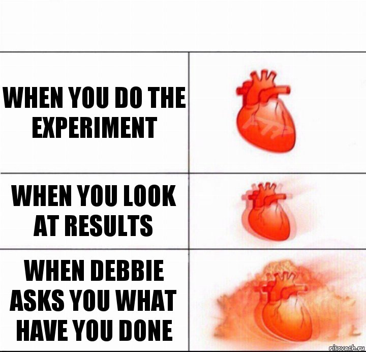 When you do the experiment when you look at results when debbie asks you what have you done, Комикс  Расширяюшее сердце