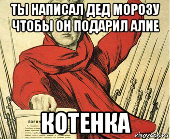 ты написал дед морозу чтобы он подарил алие котенка