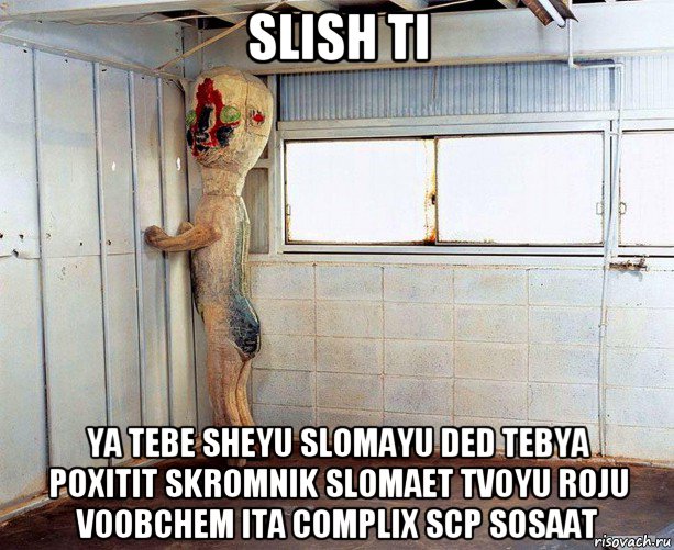 slish ti ya tebe sheyu slomayu ded tebya poxitit skromnik slomaet tvoyu roju voobchem ita complix scp sosaat