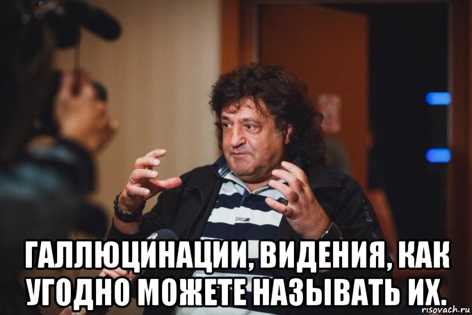  галлюцинации, видения, как угодно можете называть их.