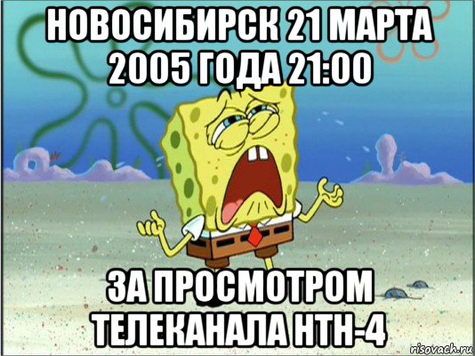 новосибирск 21 марта 2005 года 21:00 за просмотром телеканала нтн-4, Мем Спанч Боб плачет