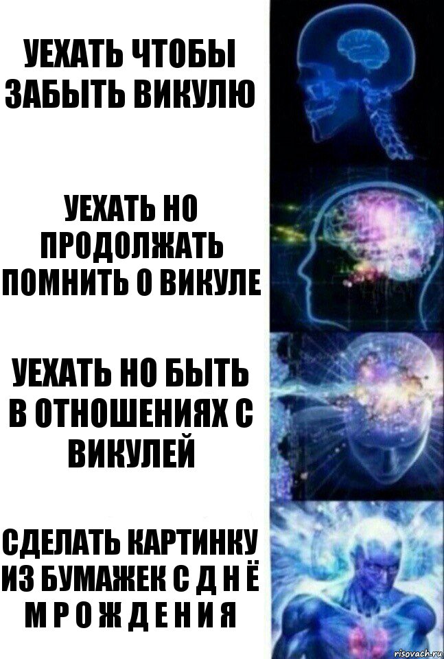 Уехать чтобы забыть Викулю Уехать но продолжать помнить о Викуле Уехать но быть в отношениях с Викулей Сделать картинку из бумажек С Д Н Ё М Р О Ж Д Е Н И Я, Комикс  Сверхразум