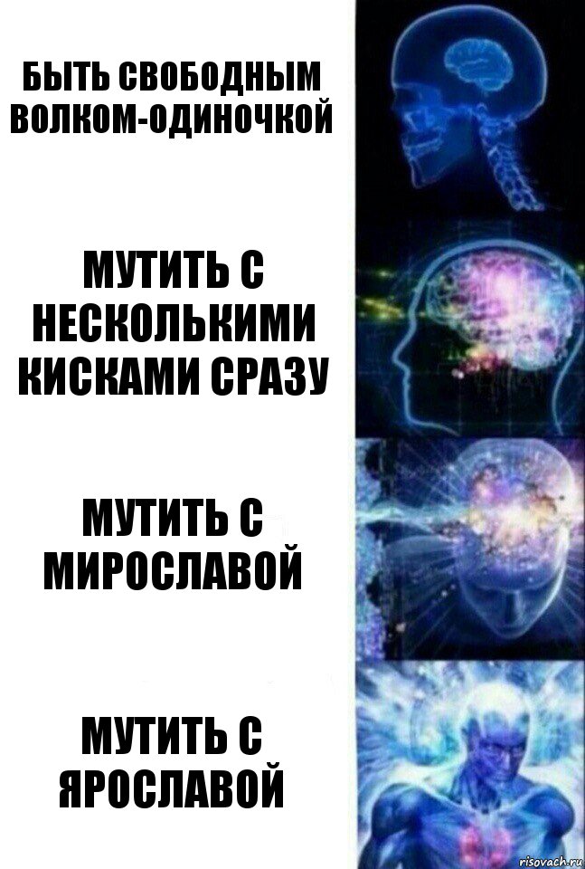 Быть свободным волком-одиночкой Мутить с несколькими кисками сразу Мутить с Мирославой Мутить с Ярославой, Комикс  Сверхразум