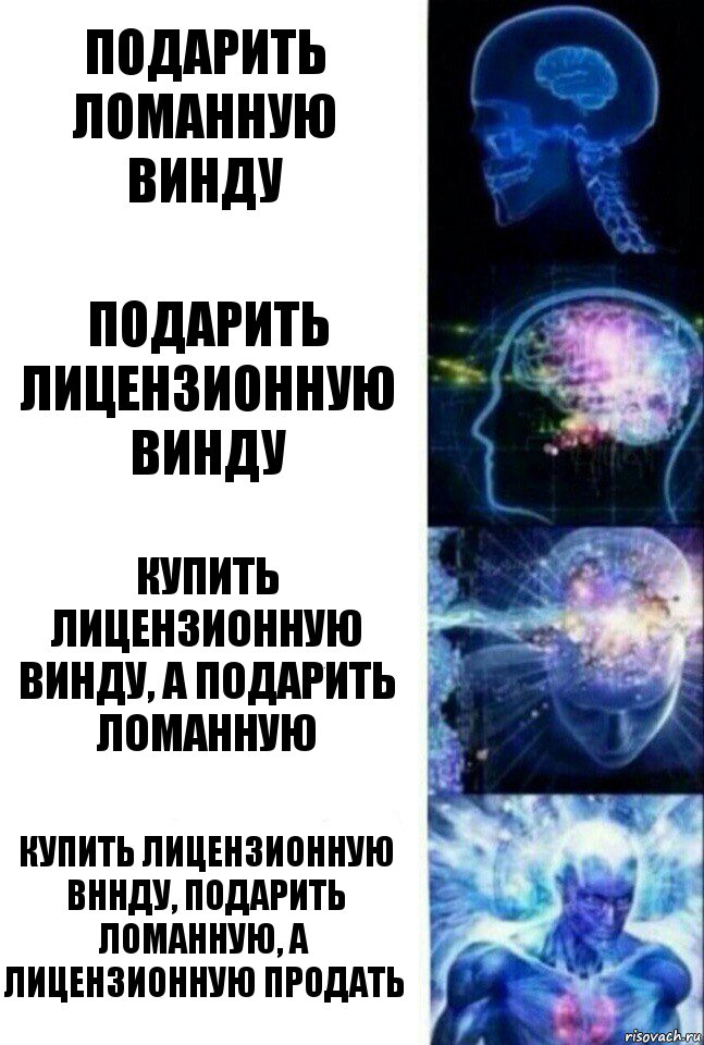 Подарить ломанную винду Подарить лицензионную винду Купить лицензионную винду, а подарить ломанную Купить лицензионную вннду, подарить ломанную, а лицензионную продать, Комикс  Сверхразум