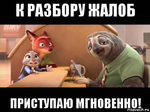 к разбору жалоб приступаю мгновенно!