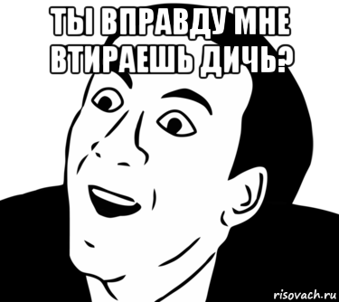 ты вправду мне втираешь дичь? 