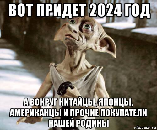 вот придет 2024 год а вокруг китайцы, японцы, американцы и прочие покупатели нашей родины, Мем добби