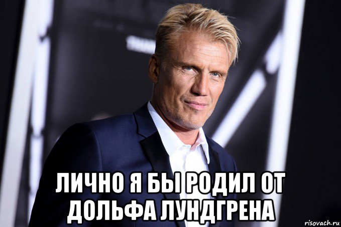  лично я бы родил от дольфа лундгрена