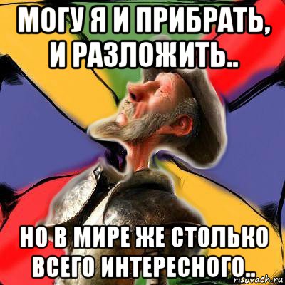 могу я и прибрать, и разложить.. но в мире же столько всего интересного.., Мем Дон Кихот Сервантеса Соционика