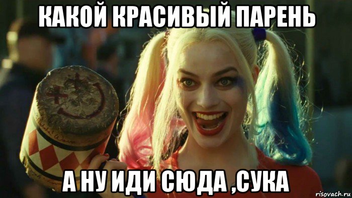 какой красивый парень а ну иди сюда ,сука, Мем    Harley quinn