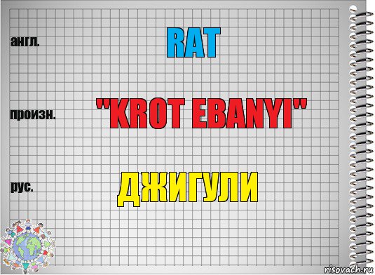 Rat "Krot ebanyi" Джигули, Комикс  Перевод с английского