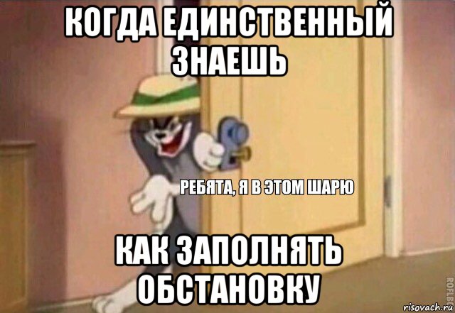 когда единственный знаешь как заполнять обстановку, Мем    Ребята я в этом шарю