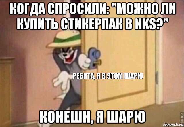 когда спросили: "можно ли купить стикерпак в nks?" конешн, я шарю, Мем    Ребята я в этом шарю